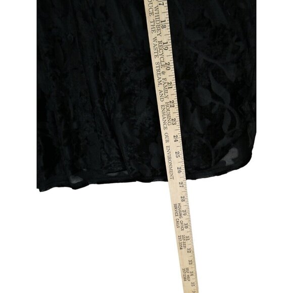 VTG Clio Burnout Velvet Semi‎ Sheer Blouse M Button Up Shirt whimsygoth *Flaw - Picture 9 of 10